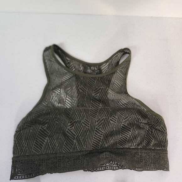 Lot of 2 Aerie Lace Wireless Bra Bralette Green Burgundy Racerback Size Medium - Picture 2 of 8